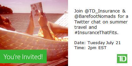 turnipseeds's tweet image. We're talking summer #travel and #InsuranceThatFits today at 2pm EST. Join in for a chance to win awesome prizes! #ad