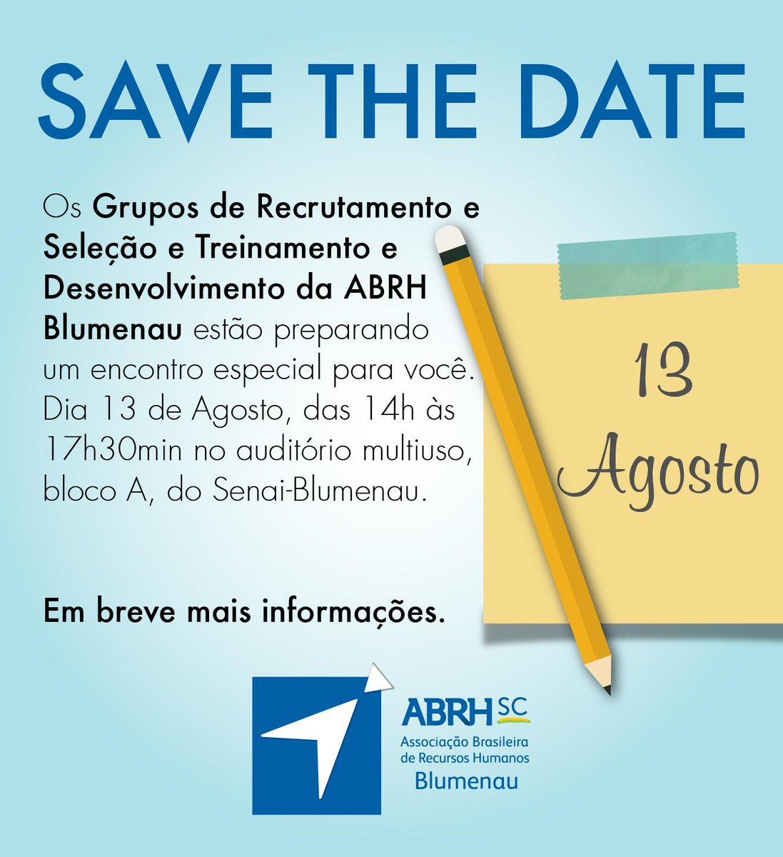 Save the Date! A tarde do dia 13 de agosto será especial, não perca!