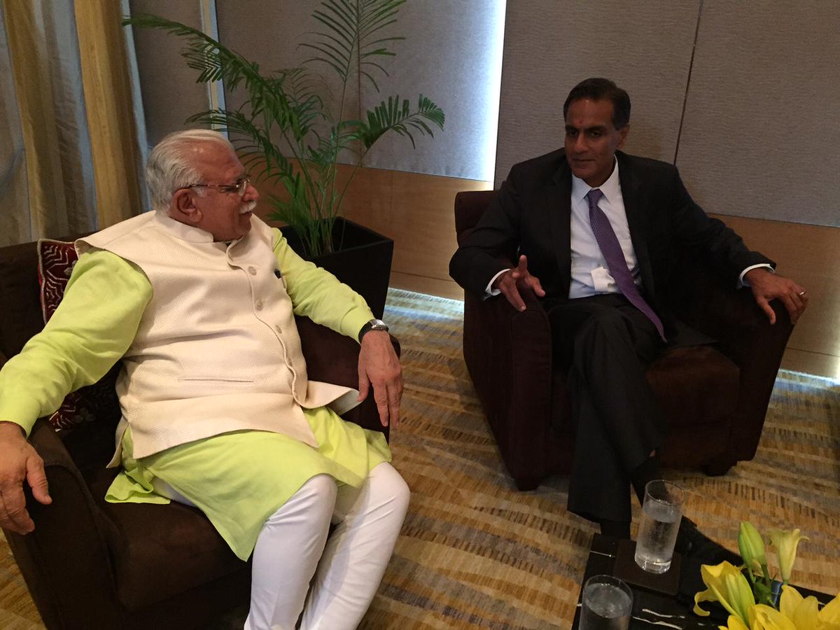 CM discussing #B3PHaryana with Richard Verma U.S. Ambassador to India