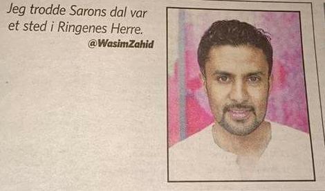 WasimZahid's tweet photo. Kort vei fra spøkefull tweet til papiravis. #saronsdal http://t.co/RW4na4ndmj