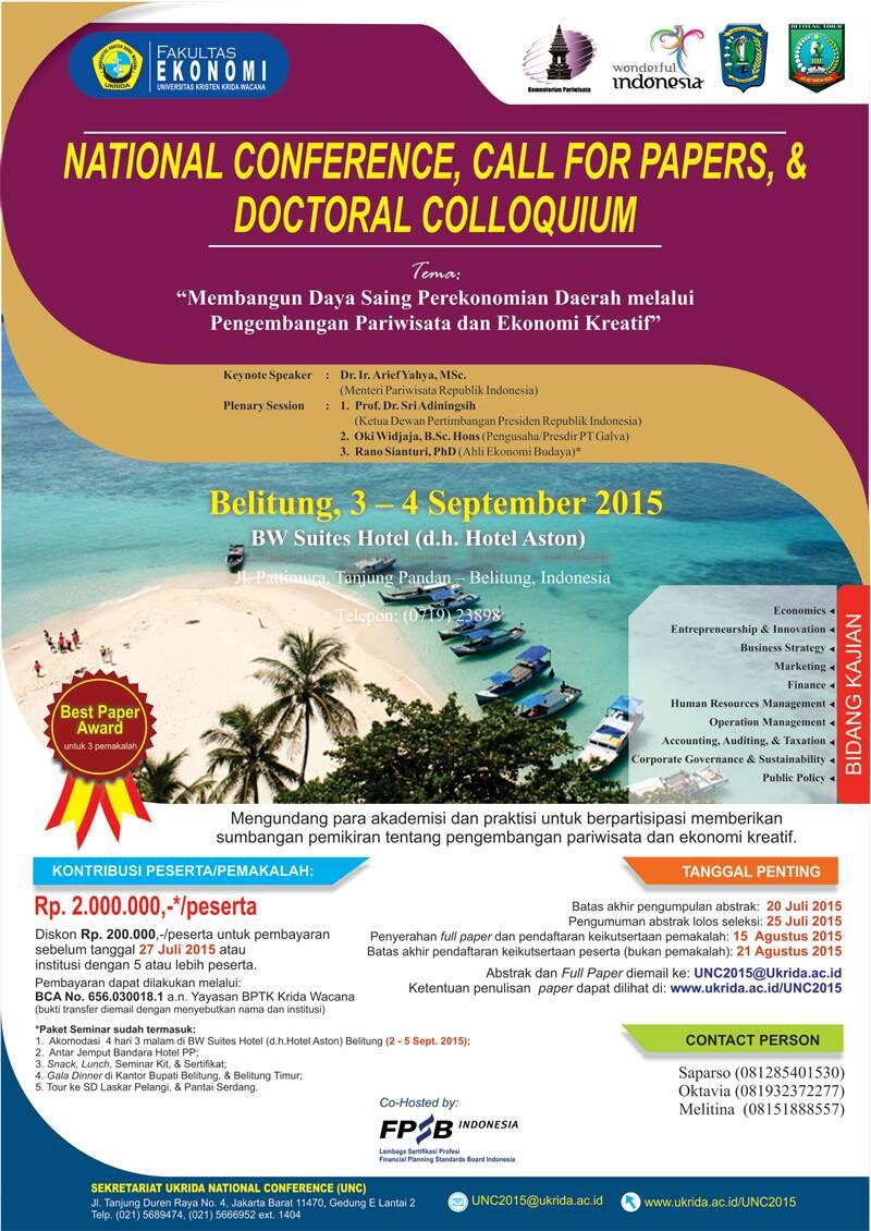 BEMFEUKRIDA's tweet photo. FE UKRIDA menyelenggarakan Seminar Nasional di Belitung bersama dosen-dosen FE UKRIDA pada tanggal 3-4 September 2015 http://t.co/dFD1IhWIMn