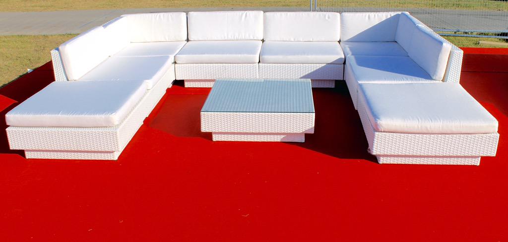 Stunning #UshapedSofa #WhiteVIPbooth....perfect for making a style statement at your Party or Event...#eventprofs