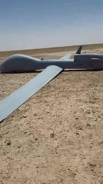 Conflicts's tweet image. BREAKING: What looks to be a MQ-1C #US drone crashed in Samawah  #Iraq. Costing between 21-31 million dollars