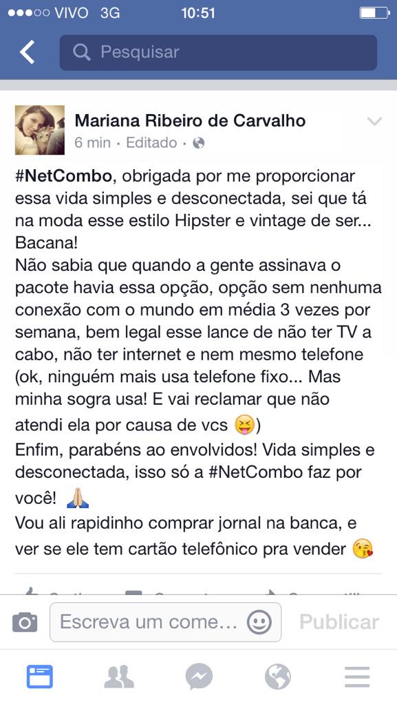 marinanas's tweet image. Meu pequeno agradecimento a #NetCombo @NEToficial. Aguardando pra ver se irei continuar Hipster 😝