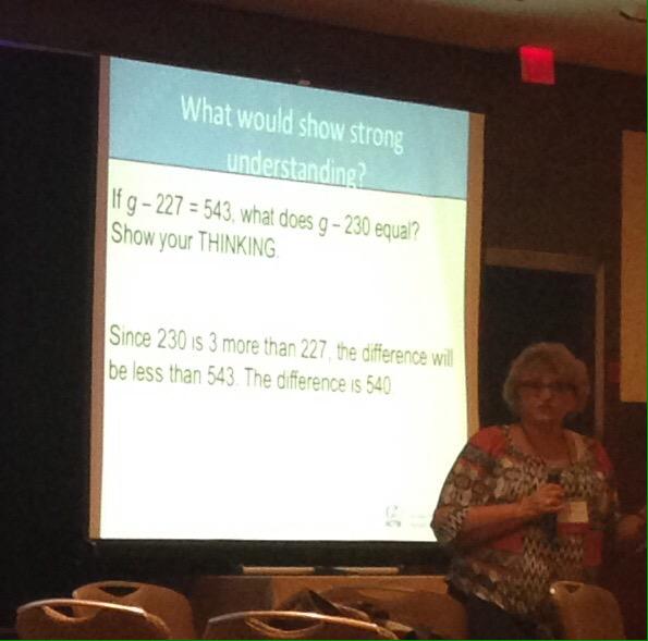 jtaylorivy's tweet photo. Instead of "show your work", change to "show your THINKING" to elicit generalizations from students. #NCTMInst http://t.co/JBlScoR5Dd