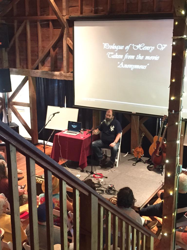 ChrisThacker25's tweet photo. Opening session in the barn with @SteveEarle #CampCopperhead http://t.co/BQBnILmrM5