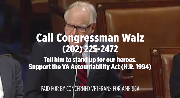ConcernedVets's tweet image. TAKE ACTION | Call @RepTimWalz and tell him to support the #VAaccountability Act! WATCH &amp;gt;&amp;gt;bit.ly/1Vpjzyo