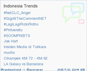 trendinaliaID's tweet photo. Trend Alert: #GigiAtTheCommentNET. More trends at http://t.co/OMCuQPRWwL #trndnl http://t.co/TSS4V6jOz8