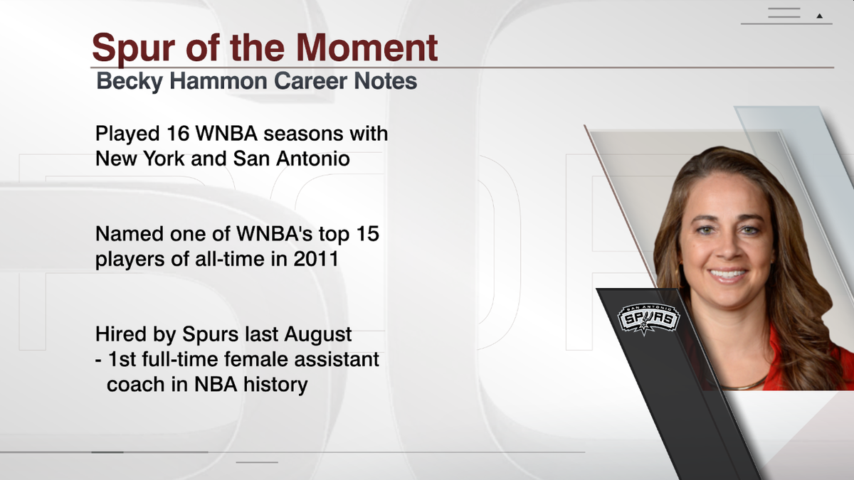 ESPNInsights's tweet photo. Spurs’ latest title – in NBA Summer League – came under Becky Hammon, first female head coach in summer league. http://t.co/9xGJ5Pwugk