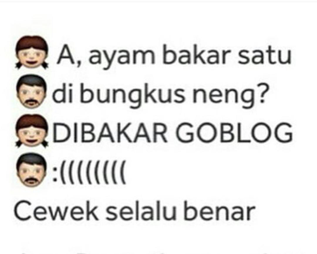 Aguunkk's tweet photo. (1) Cowok selalu salah. (2) Cewek selalu benar. (3) kembali ke nomor 1. http://t.co/0osIHZdKGu