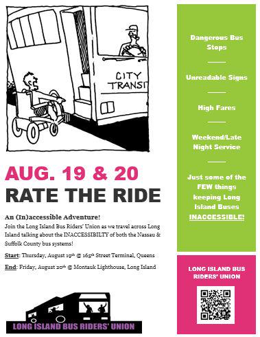 #RateTheRide is back! Join us as we travel across LI bringing attention to the (in)accessibility of BOTH bus systems!
