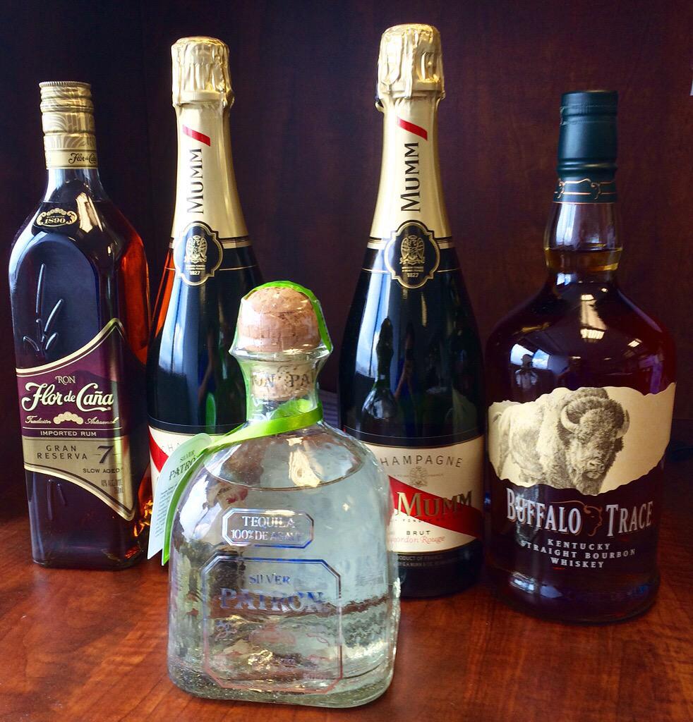 ndrewmarin's tweet photo. Just received my first Drizly order from the lovely @PearlWineCo: bourbon, rum, tequila, and champagne! http://t.co/uqQROIpsmR