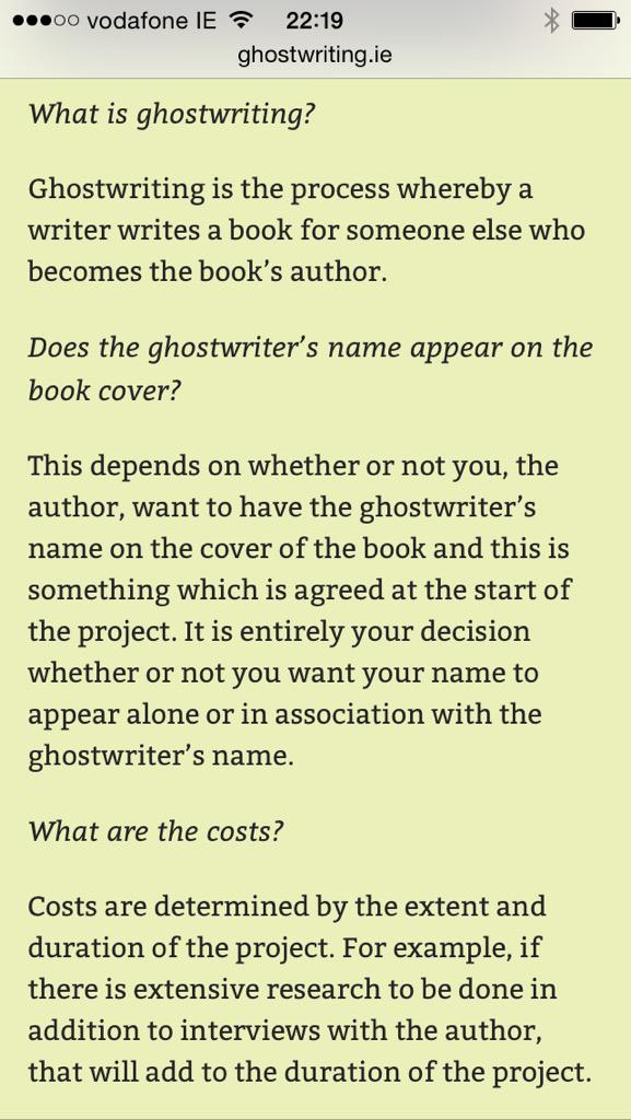 GhostWritingIRL's tweet image. Check out our website for more information on Ghostwriting Ireland and the services we offer: ghoswriting.ie