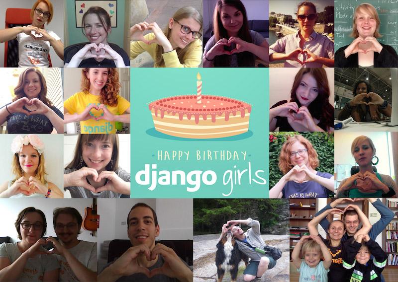 djangogirls's tweet photo. 🎂💕  We’re 1 year old today ⚡️✨

We’re so grateful: THANK YOU for being there for us. 

More: http://t.co/l4wtOgUjsQ http://t.co/G2njnO58Oy