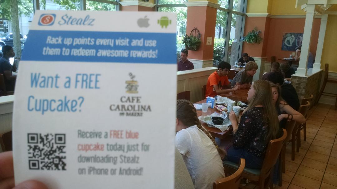 startuphigh's tweet photo. Sharing w/our students how they can get a free cupcake via @HQRaleigh company @getstealz http://t.co/U1lZTgzilN