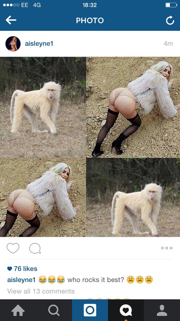 Aisleyne1's tweet photo. Who wore it best? KimK or monK 😂😩🙈 http://t.co/kqnCjF3heA