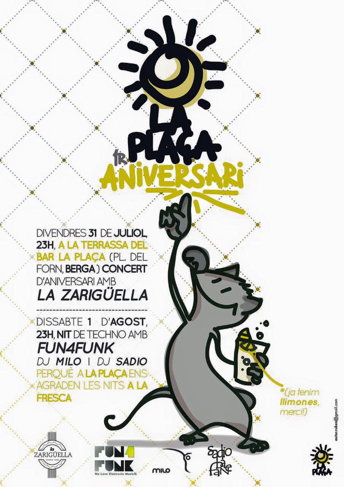 Fun4Funk_live's tweet photo. Tornem a #Berga!!! el dissabte 1 d'agost @Milo_dj i @capde portaran el millor #Techno a @LaPlacaBerga #Fun4FunkParty http://t.co/kQCk0kUqIk