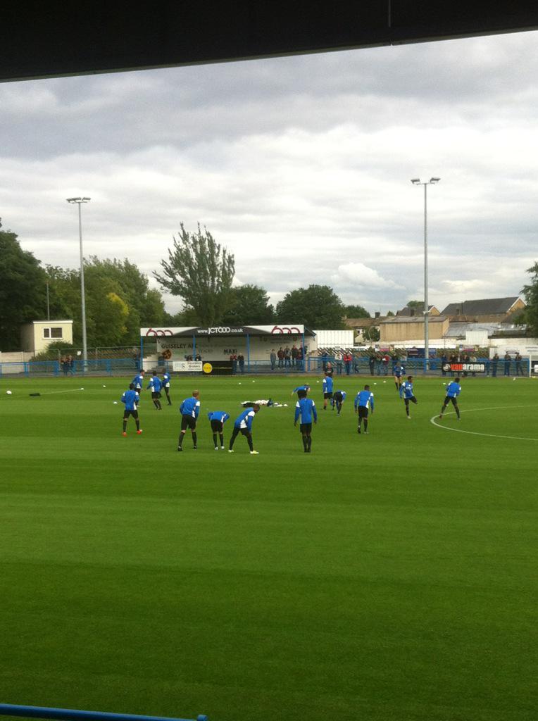 officialbantams's tweet photo. The Bantams are now out for the warm-up here at Nethermoor #bcafc http://t.co/xiSa6VnSTt