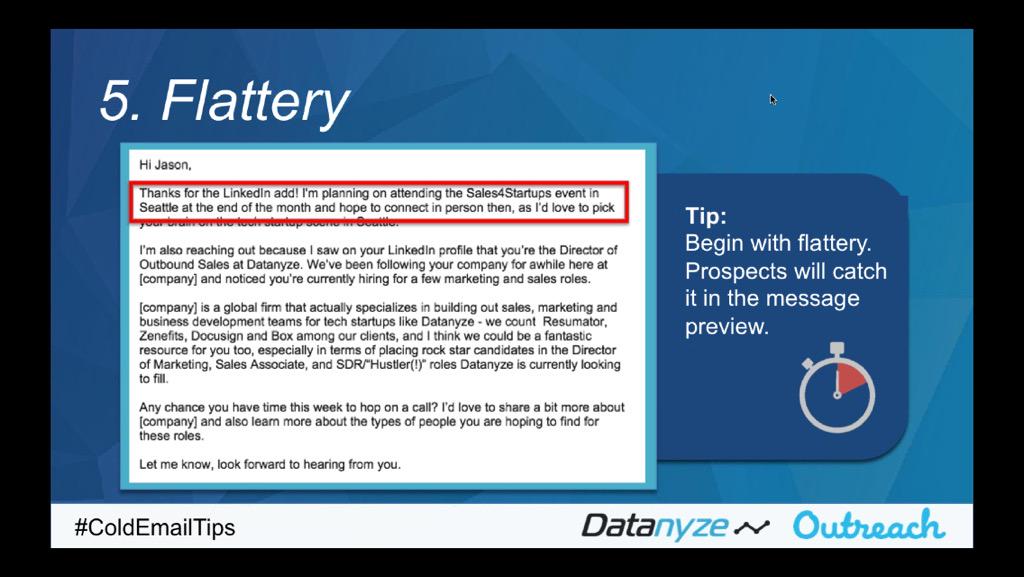 YamunaReddi's tweet image. .@SLaber89 Flattery is good but difficult to execute. Be sincere &amp;amp; make sense! #ColdEmailTips