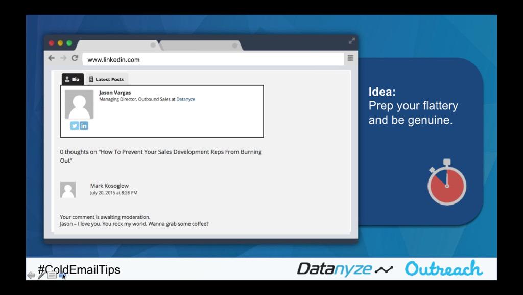 YamunaReddi's tweet image. .@GIDSelling Have the context to compliment, then flattery is more genuine. #ColdEmailTips