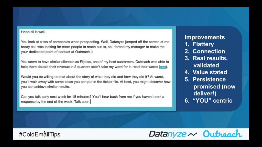 YamunaReddi's tweet image. .@GIDSelling Announce your persistence. &quot;I&apos;m going to get back to you.&quot; Shows your follow through. #ColdEmailTips
