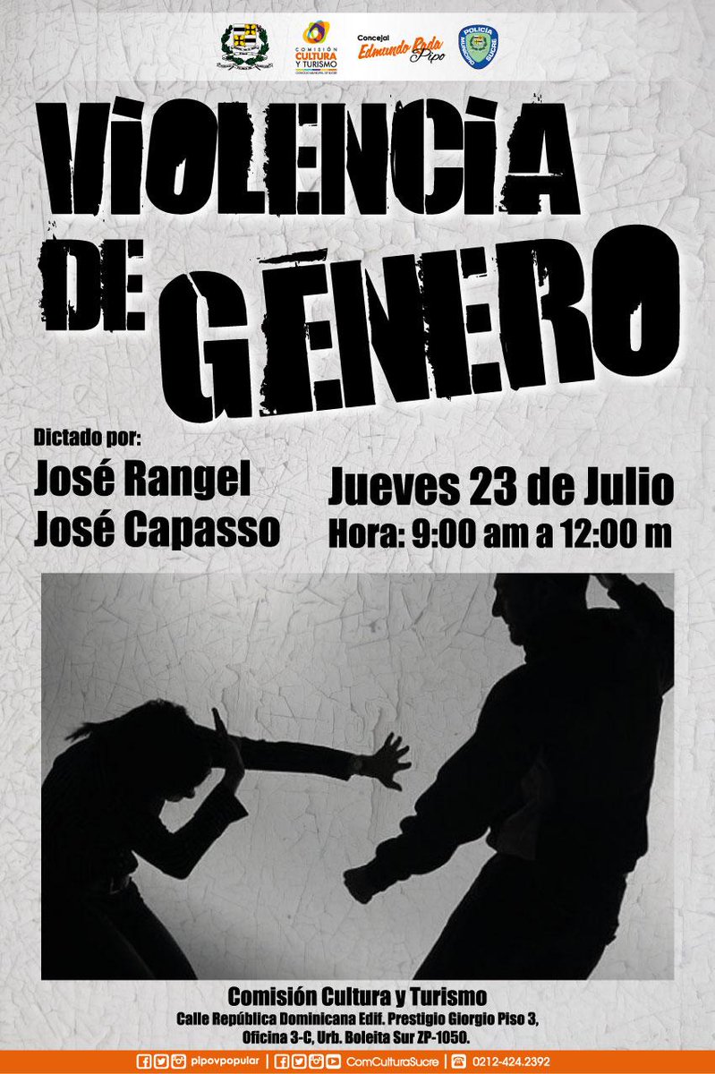 ComCulturaSucre's tweet photo. No te pierdas este taller de Violencia de Género, dictado por funcionarios de la @polisucre_pms a las 9am #Gratis http://t.co/YufXbzQVcf