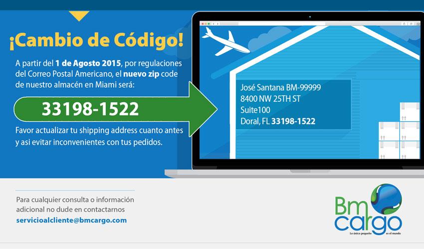 Atención clientes! A partir del 1 de Agosto 2015, nuestro Zip Code será 33198-1522. #bmcargord