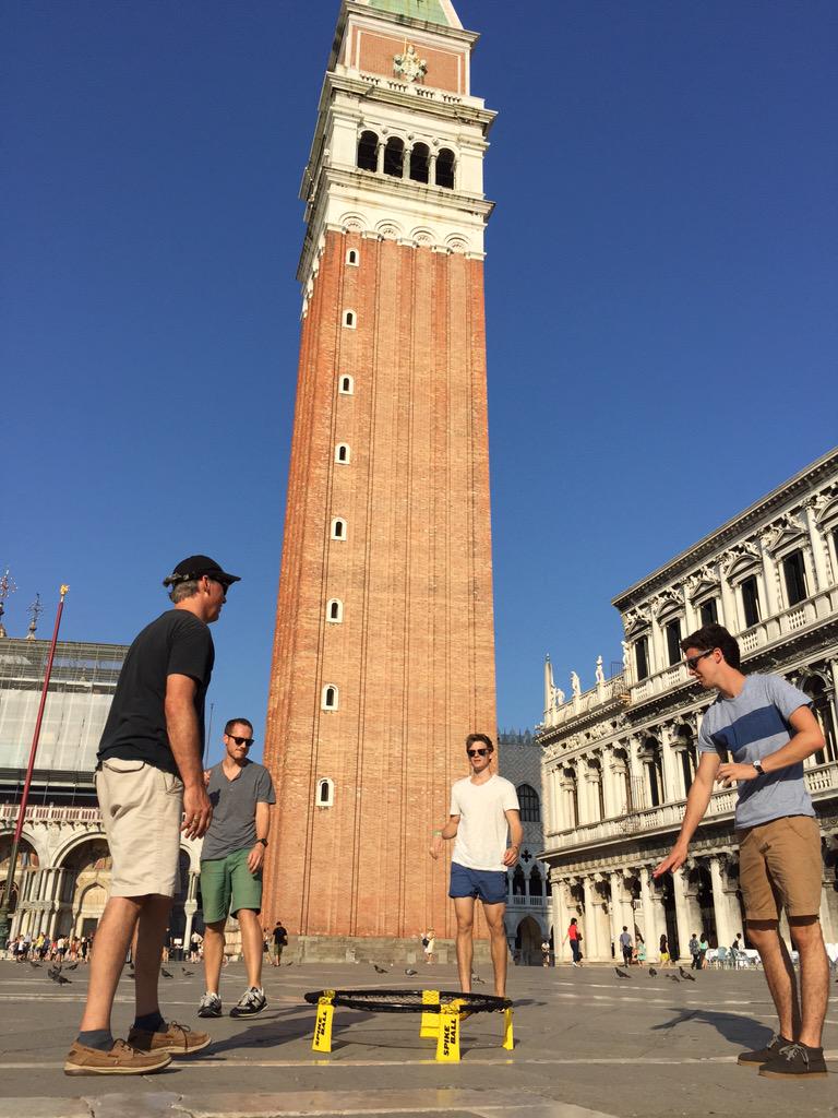 Spiking in Venice, Italy. Police came by shortly after this picture and tried to confiscate our net and fine us.