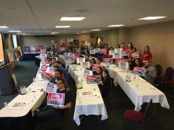 TPUSA's tweet photo. Missing our friends next door at the #YLLS2015, but they’re heading home and ready to FIGHT! http://t.co/xfJ7r7SJi8
