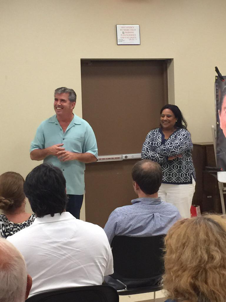 2019EugeneCook's tweet photo. My running mate Jennifer Thompson and I speaking before the Ronald Reagan Republican club last week. http://t.co/gGwaVycVx3
