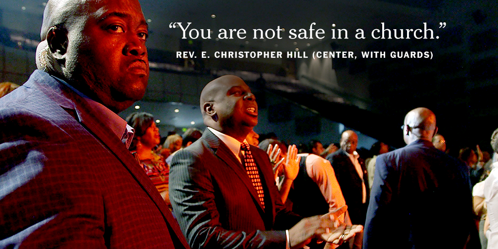 nytvideo's tweet image. At this church in Denver, armed guards offer protection for churchgoers and the senior pastor: nyti.ms/1HP0WL4