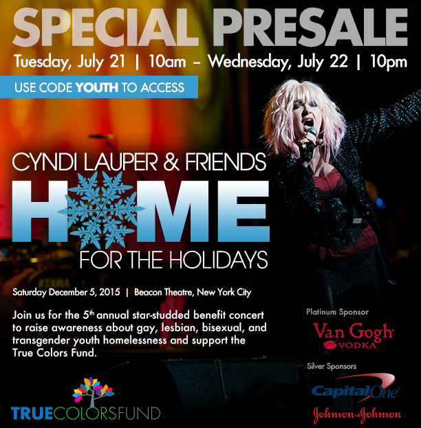 Don't miss your chance to get your tix early for <a href="/cyndilauper/">Miley Ray Jepsen</a> &amp; Friends: #Home4Holidays: truecolo.rs/1Vlyo53