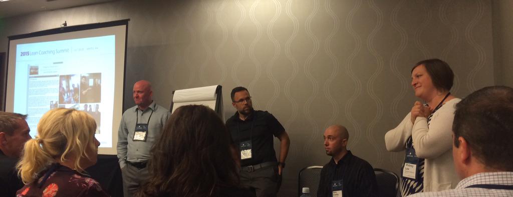 kimkellermann's tweet photo. .@TheSteveCrowley &amp; @WhitneyMeeksLaw sharing knowledge and coaching coaches at the 2015 #LeanCoaching Summit http://t.co/h0ByNhLDfi
