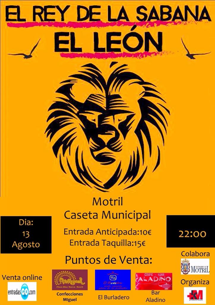 El Rey de la Sabana visita Motril
<a href="/EntradasGO/">Entradas GO!</a> <a href="/maskfiesta/">maskfiesta</a> <a href="/elLoren77/">Lorenzo peñalver</a> <a href="/ElFiesta_es/">ElFiesta.es</a> <a href="/RadioMotril/">Radio Motril SER</a> <a href="/MotrilTurismo/">Motril Turismo</a>