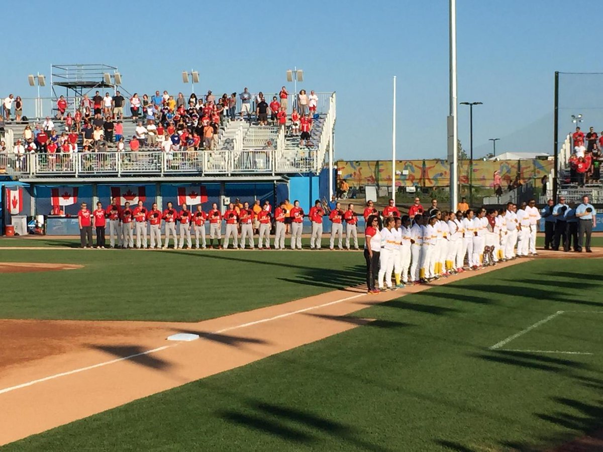 baseballcanada's tweet photo. Another glorious night for baseball in Ajax! #TO2015 #TeamC http://t.co/5gDelqPLK8