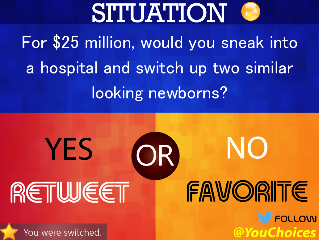 YouChoices's tweet image. Would you?