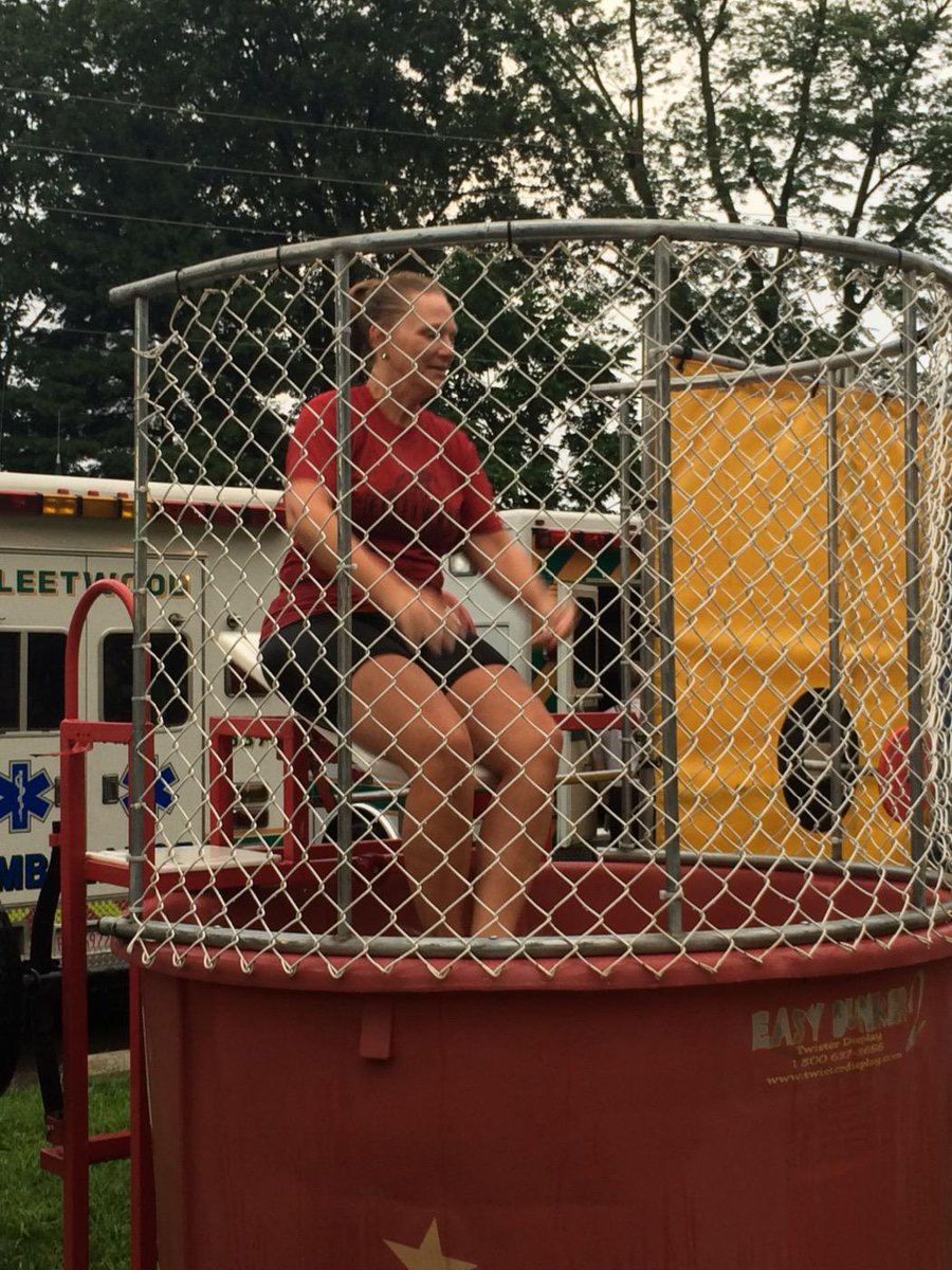 Teacher Mrs.Barnet is up for dunking! Come on Down!