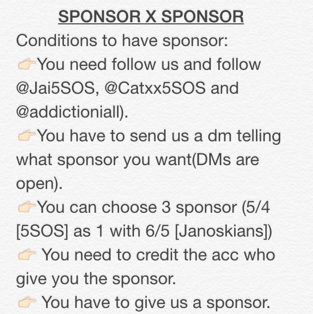 SponsorHut's tweet photo. Sponsor x sponsor?

(If you don't follow the rules of the photo you can't have sponsor) (I'm checking) http://t.co/mbQlmxuLIw