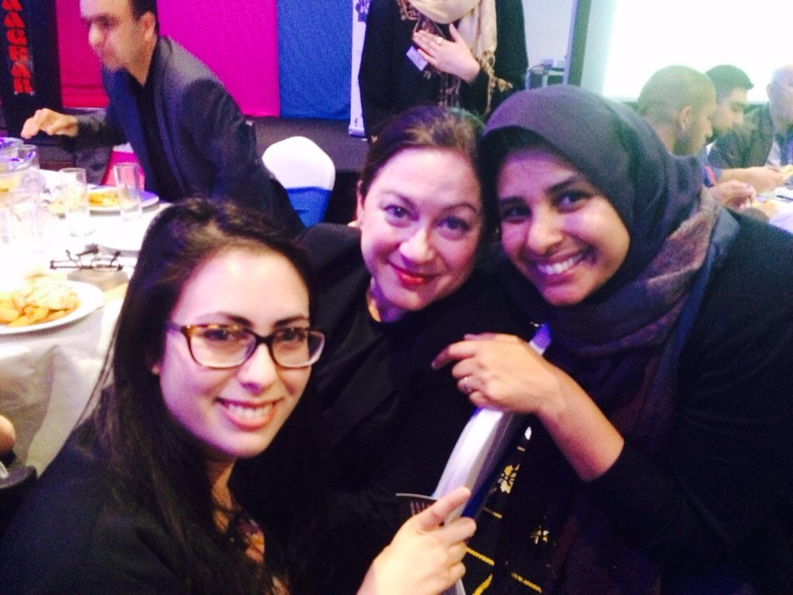 ZoeWinston1's tweet photo. Gr8 evening @LeedsMuslimYF conference  meeting Gill Hicks (@MADforpeace) with @WahidaShaffi @nearneighbours #peace http://t.co/k8d8FFe4g4