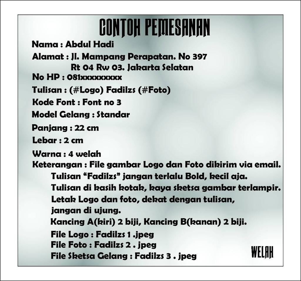 Buat kamu yg mau pesen gampang kok, tinggal ikuti langkah2 format pemesanan sesuai gambar.