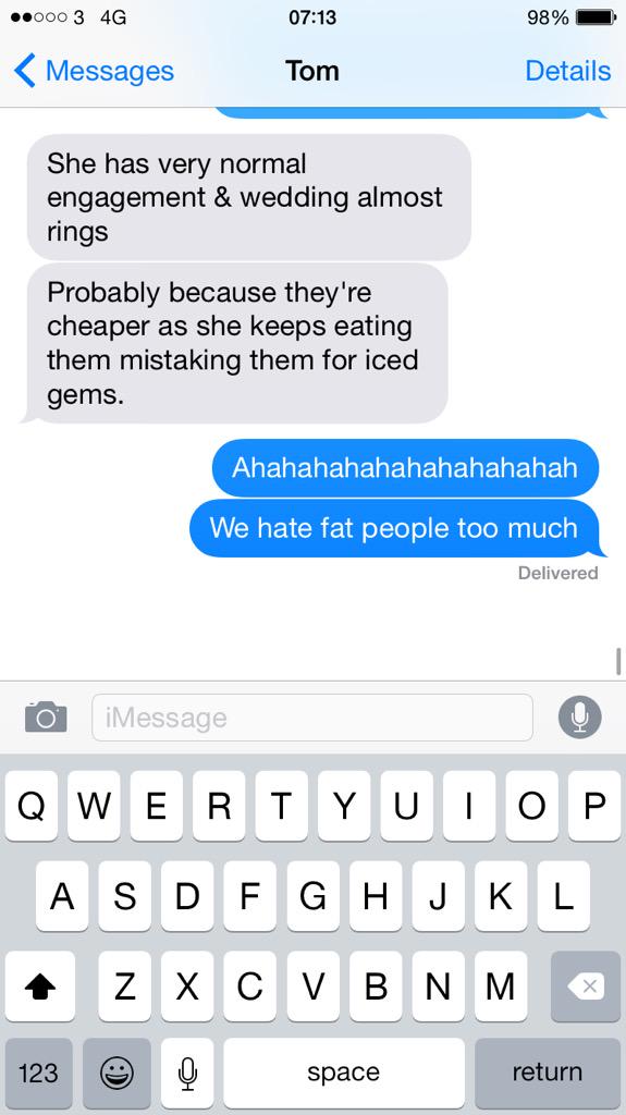 PhillippaBee's tweet photo. Our hatred for fat people might be slightly excessive... http://t.co/kCZmhK3bWV
