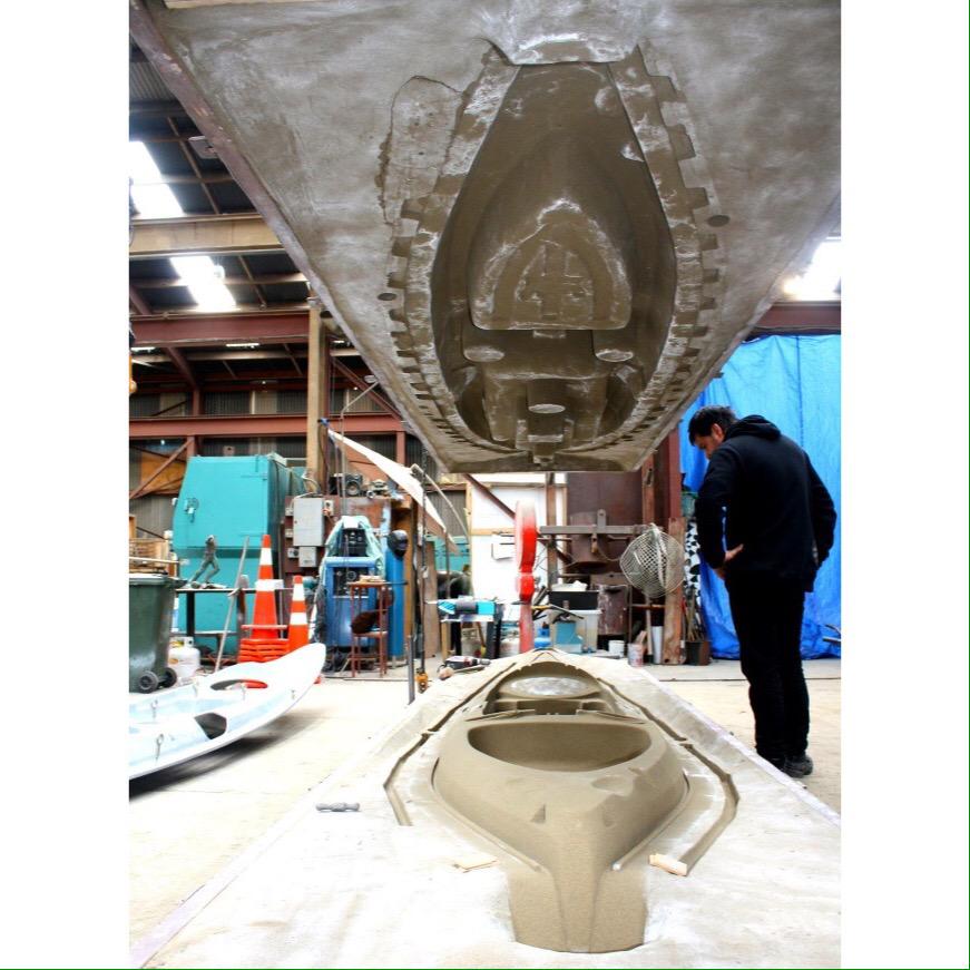 Kayak mould ready to be poured 
#foundrylife #metal #moulds #foundry #