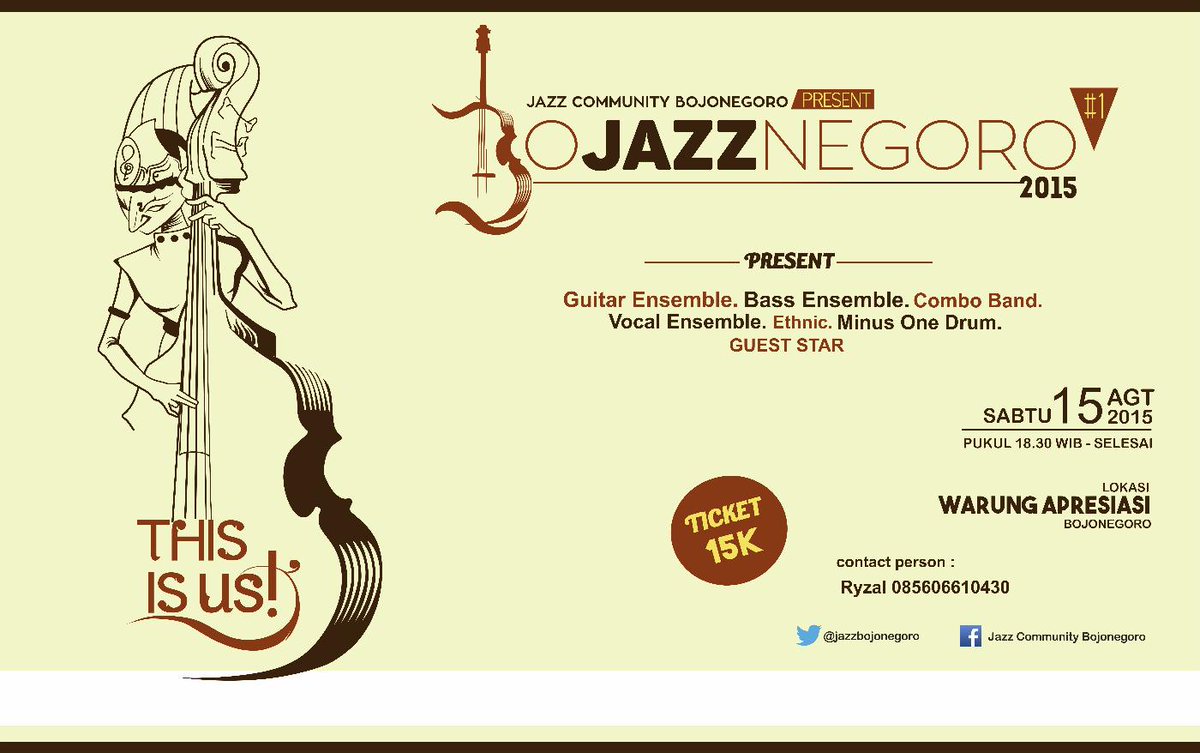 Jimmy_agassy's tweet photo. Buruan pesan tiket sebelum kehabisan dan tiket terbatas teman! #jazzbojonegoro #bojazznegoro http://t.co/vbpOwDJiif