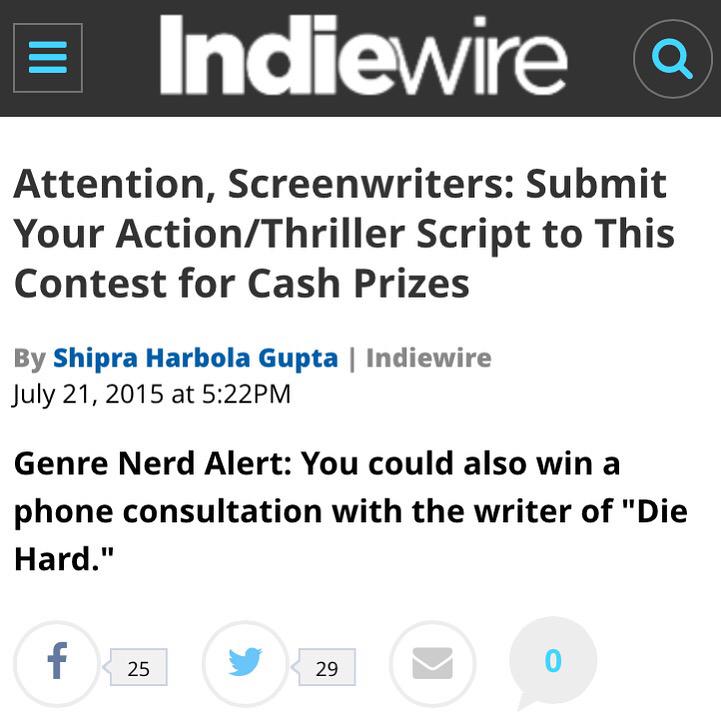 HorrorScripts's tweet image. Thanks Indiewire!   
Enter here: ow.ly/TBssd  
#ScreenCraft #screenwriting