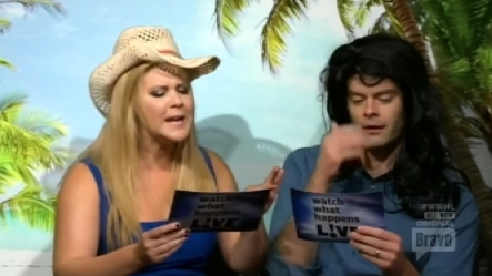 PerezHilton's tweet photo. .@AmySchumer &amp; her #Trainwreck cast just reenacted a #RealHousewives fight &amp; it's perfection! http://t.co/HUl6Jo1Eyk http://t.co/xCujFhSJ26