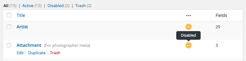 elliotcondon's tweet image. Sneak peak at ACF PRO 5.2.9 new features! Field group &apos;disabled&apos; and &apos;description&apos; settings!