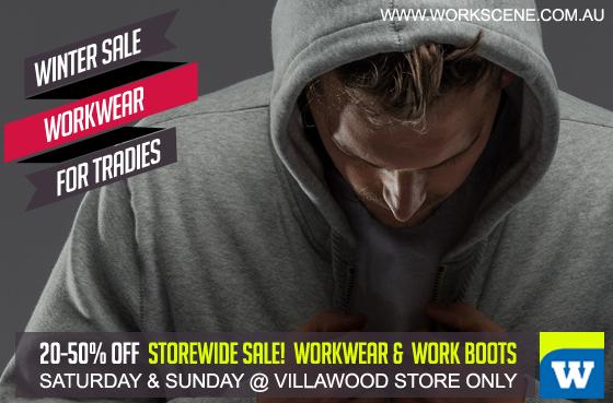 workscene's tweet photo. HUGE! #workwearsale @workscene 20-50% OFF STOREWIDE.171 woodville rd, villawood free #sausagesizzles http://t.co/M401WvkiJo