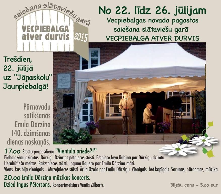 Ar Emīla Dārziņa 140.jubilejai veltītiem pasākumiem šodien sākas saiešana slātaviešu garā "Vecpiebalga atver durvis"