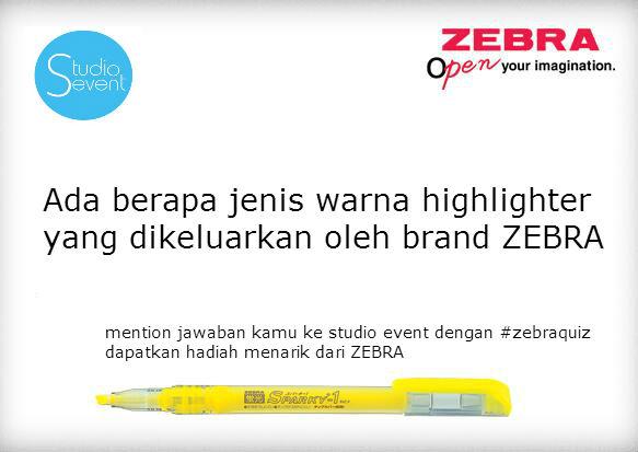 studioeventID's tweet photo. @informasi_kuis #zebraquiz mention jawaban kamu ke @studioevent, dapatkan paket menarik dari ZEBRA http://t.co/1kDU770sJv