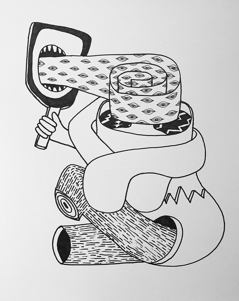 MatthewSweesy's tweet image. #art #illustration #drawing #ink #vanity #losangeles #comic #cartoon #portrait #eyes #mirror